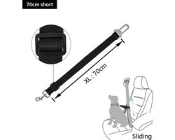 Autogordel Hond/Kat - 70 Cm - XL - Pet Seat Belt - Verstelbaar - Pet Kat Hond Autogordel - Nylon - Achterbank - Veiligheidsgordel - Reizen - Clip - huisdier - Autogordel - Gordel - 70 CM - XL