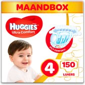 Huggies Couches bébé Ultra Comfort- Taille 4 (7-18 kg) - Unisexe - 150 couches