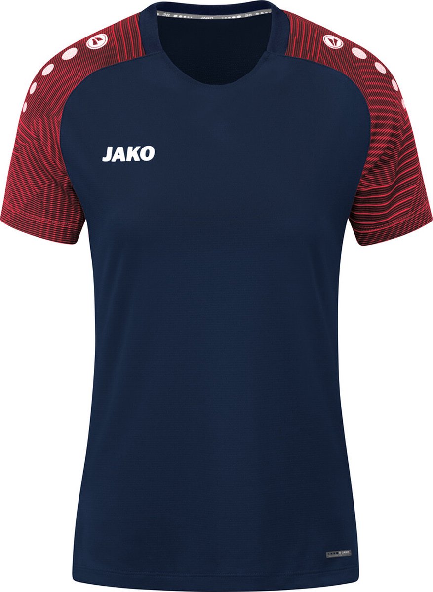 Jako Performance T-Shirt Dames - Marine / Rood | Maat: 38