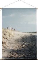 Texelphotos.nl - Foto op textiel – Texel Strandopgang- Wandkleed - Duin - Strand - Noordzee – Textielposter - Wanddecoratie Stof - Natuur - Landschap – 60 x 90 cm.