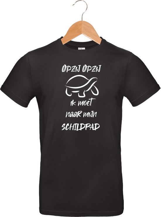 mijncadeautje - T-shirt unisex - zwart - opzij opzij ik moet naar mijn - Schildpad - maat L