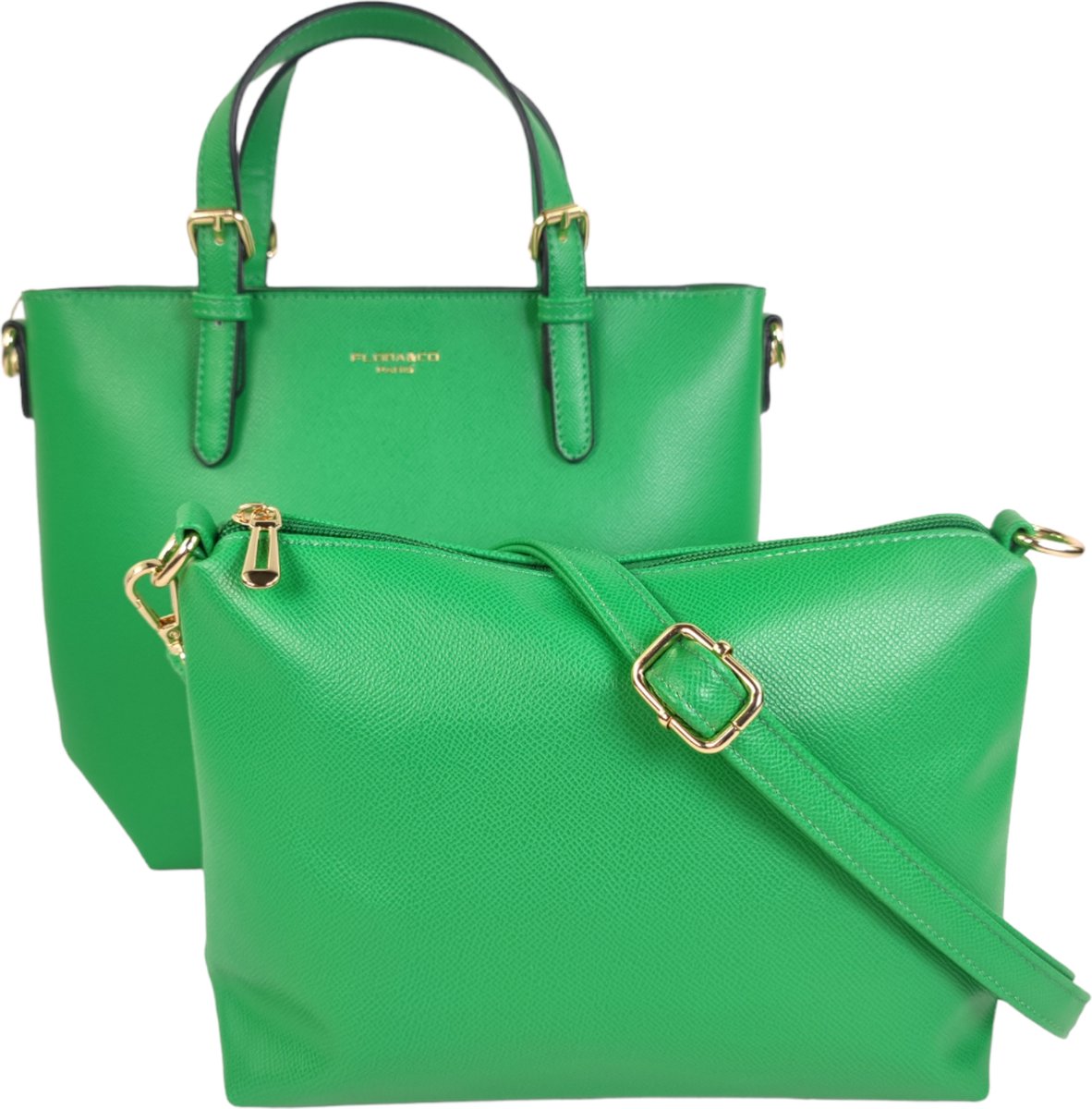 Flora&Co - Paris - Tas in tas/bag in bag - handtas/crossbody groen