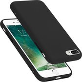 Cadorabo Hoesje geschikt voor Apple iPhone 7 PLUS / 7S PLUS / 8 PLUS in LIQUID ZWART - Beschermhoes gemaakt van flexibel TPU silicone Case Cover