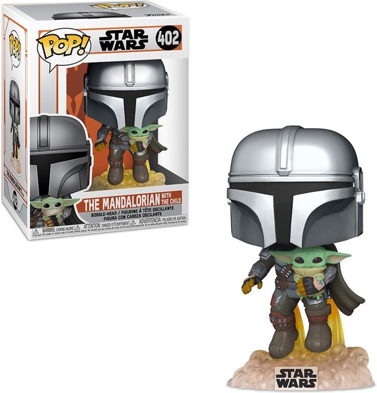 Pop Star Wars: The Mandalorian Flying with JetPack and Child - Funko Pop #402