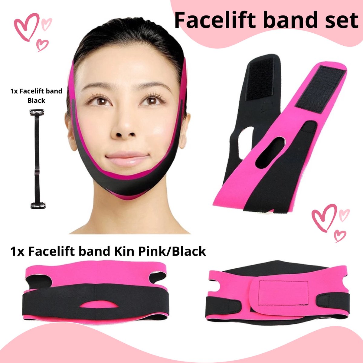 Facelift Band kin- facelift band -2x stuks- Stretching Bandjes Set- facelift - facelift tape band- facelift tape