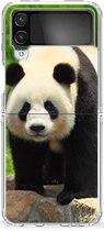 Bumper Hoesje Geschikt voor Samsung Galaxy Z Flip 4 Smartphone hoesje Panda