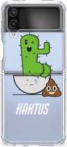 Beschermhoesje Geschikt voor Samsung Galaxy Z Flip 4 Smartphone hoesje Cactus Poo