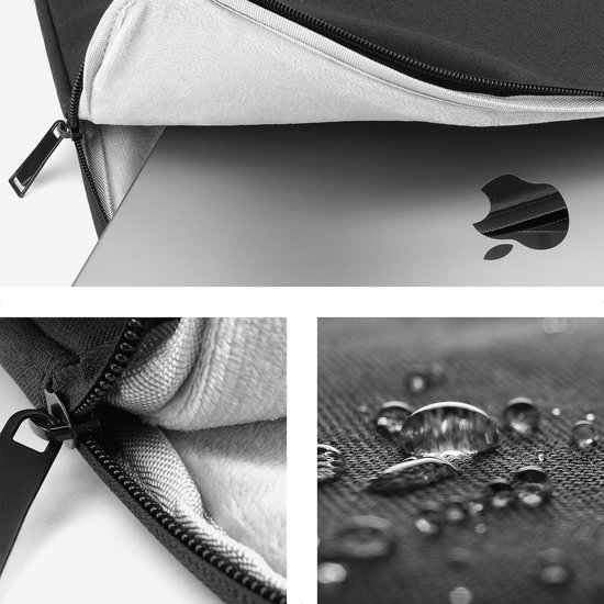 Housse pour ordinateur portable 13 pouces - Housse pour ordinateur portable - Housse pour tablette - avec pochette organiseur de câbles - Zwart