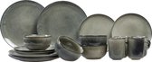 Bol.com Salt & Pepper Serviesset Meridian - Groen/Blauw - 16-delig voor 4 Personen - Aardewerk - Inclusief Dinerborden Ontbijtbo... aanbieding