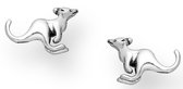 Joy|S - Zilveren kangoeroe oorbellen - 11 x 7 mm - geoxideerd