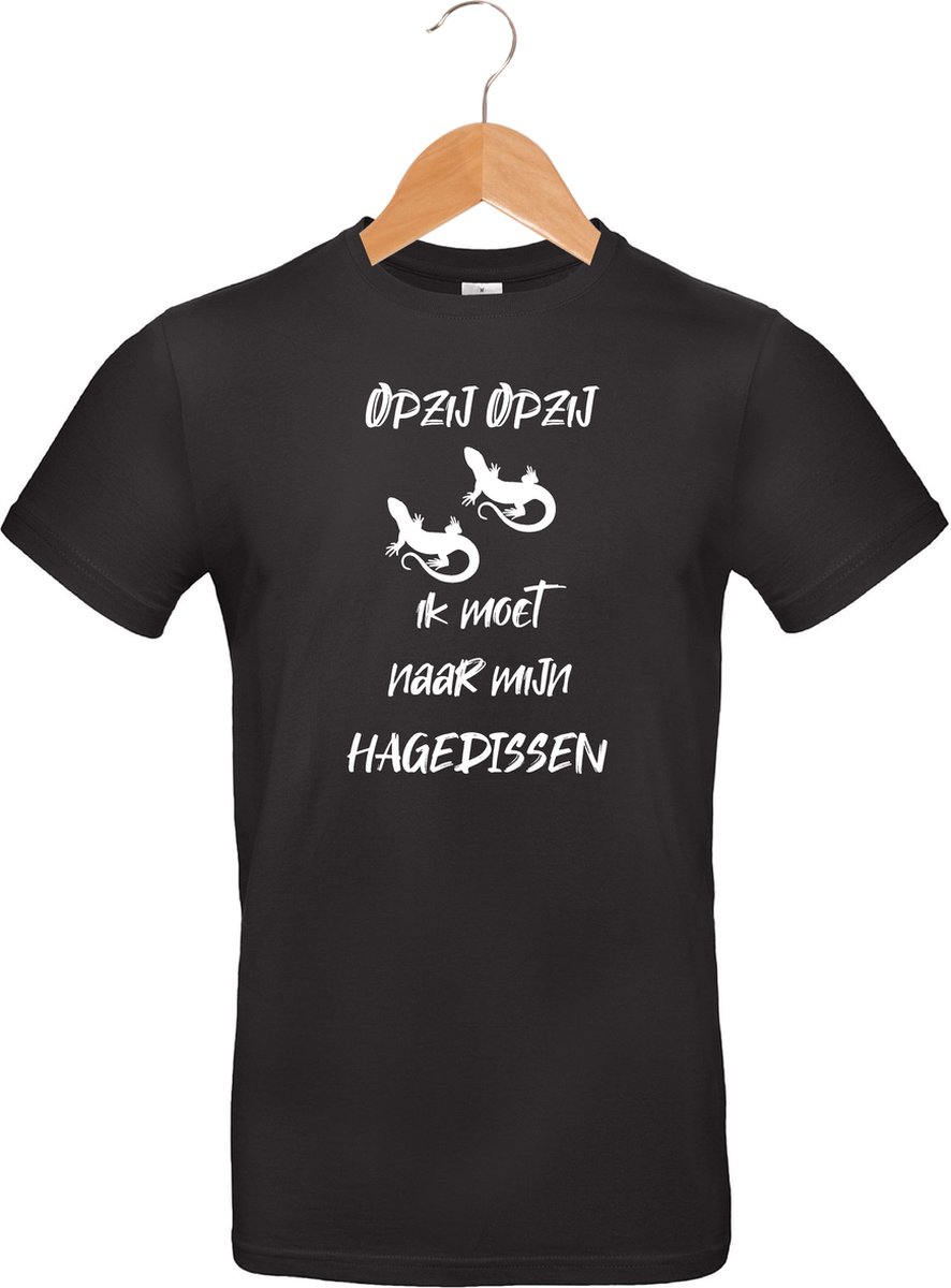mijncadeautje - T-shirt unisex - zwart - opzij opzij ik moet naar mijn - Hagedis - maat XL