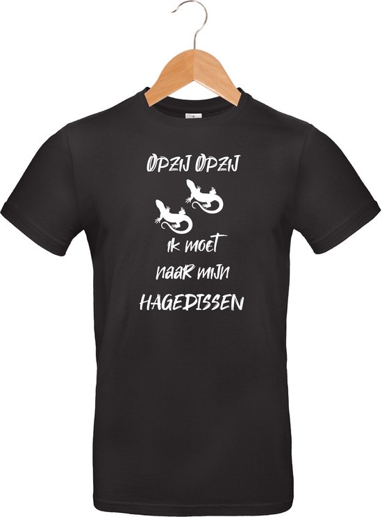 Mijncadeautje - T-shirt unisex - zwart - opzij opzij ik moet naar mijn - Hagedissen