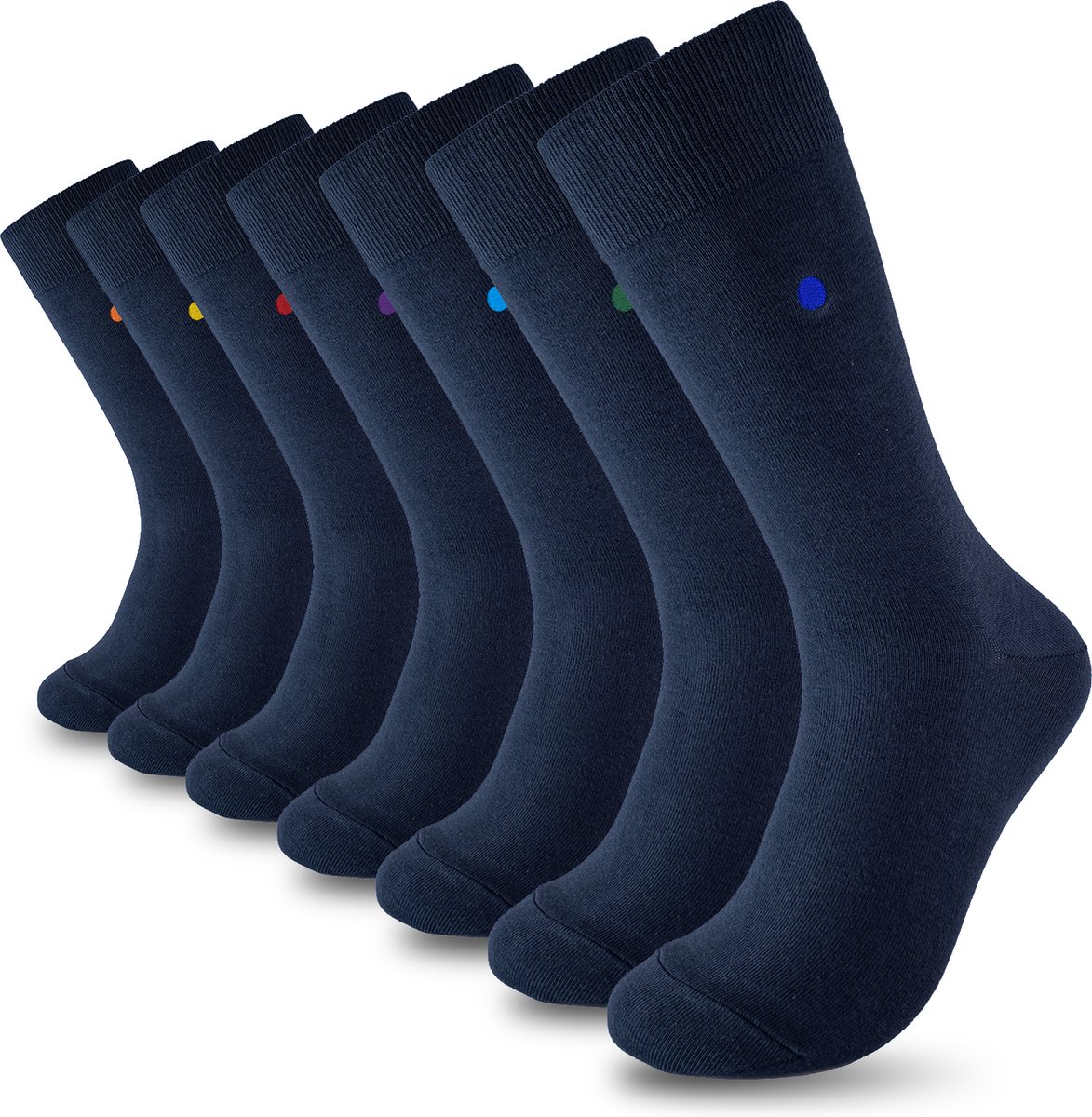 Seven Days in Blue | 7 paar blauwe sokken - maat: 39-42