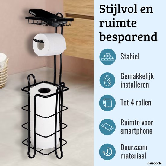 Mmoods Porte-rouleau de papier toilette Zwart - Porte-rouleau de