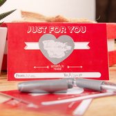 Just For You - Valentine Day Gift Card - 3 PACK - Valentijnsdag verrassingscadeaukaart - Verjaardagskaart - Cadeaubon