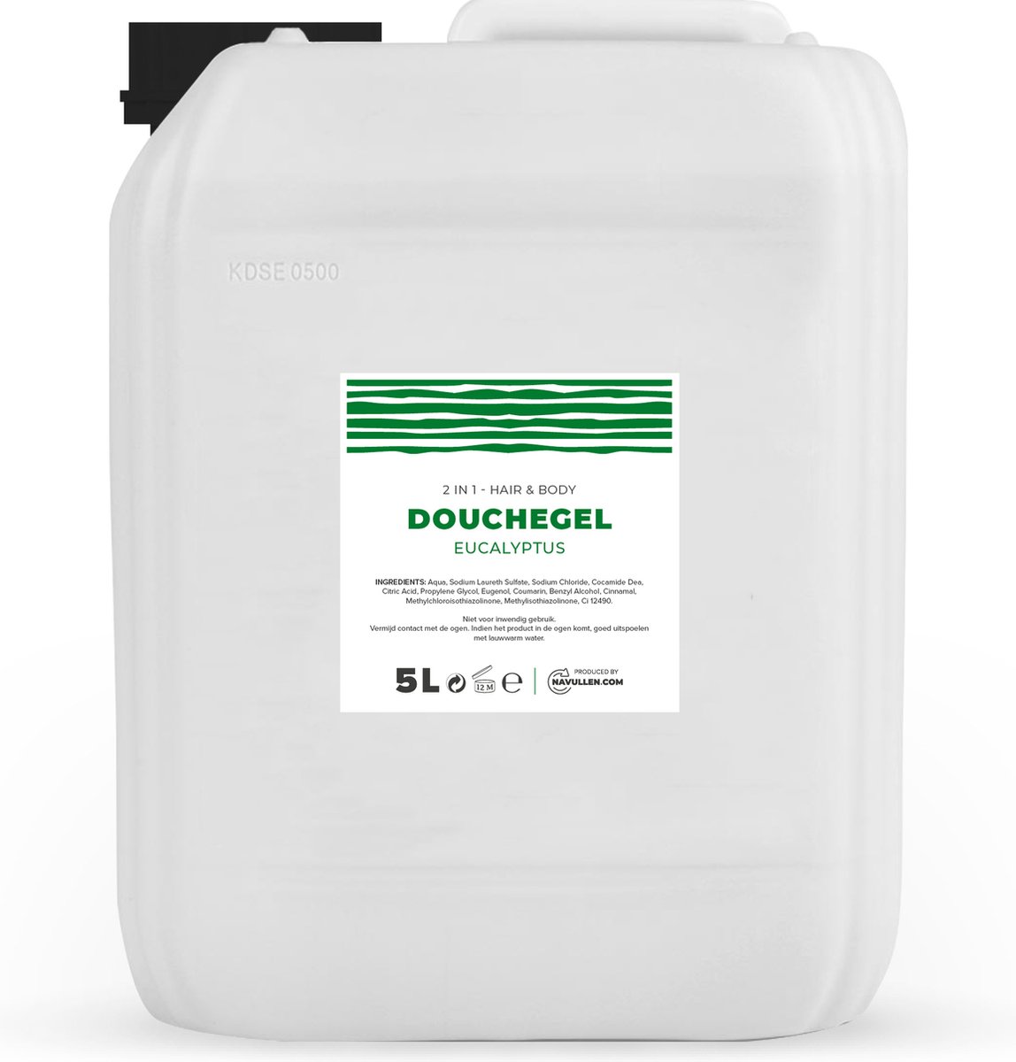 Douchegel - Eucalyptus - 5 Liter - Jerrycan - Hair & Body - Navulling – Navullen