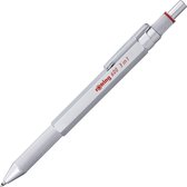 rOtring 300 Multipen 3-en-1 | stylo à bille et portemine | Pointe de crayon de 0 | Pointes de stylo bille à encre noire et rouge | Boîtier argent