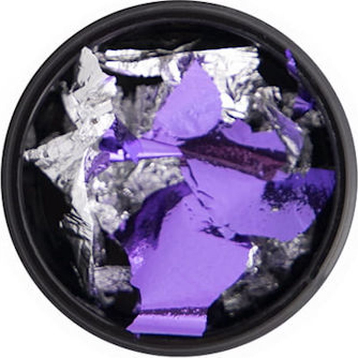 Cosmetics Zone Nageldecoratie Flakes Zilver-Violet 7ml.*