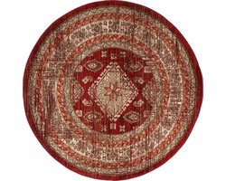 Rond vintage vloerkleed Aila Rood/Oranje - Rond 240 Ø - (XL)