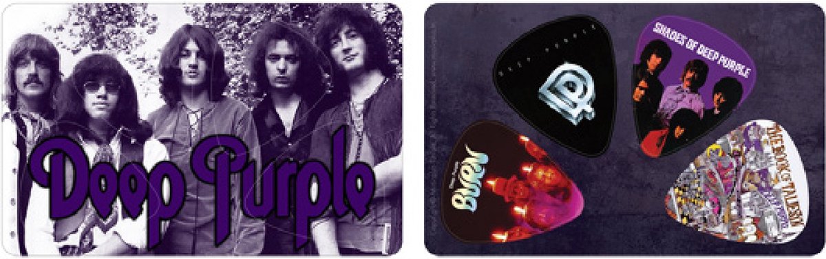Deep Purple - Plectrum - Pikcard met 4 plectrums