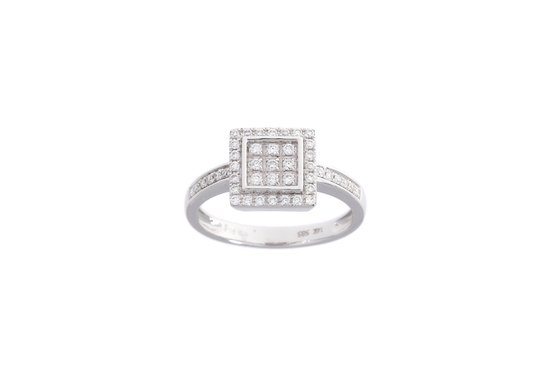 Witgouden damesring - 14 karaat - diamant - GK2302 - uitverkoop Juwelier Verlinden St. Hubert - van €1125,= voor €919,=