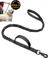 Korte elastische honden riem - honden lijn - 100 tot 150 cm - bungee lijn - hardloop riem - Met korte greep - zwart
