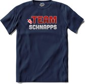 Team Schnapps | Grappige apres ski dank kleding | Wintersport shirt - T-Shirt - Unisex - Navy Blue - Maat 4XL