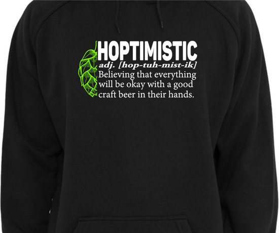 Hoodie - Hoptimistic - 3XL - Craft Beer - kraftbier - biershirt - biertrui - biertje