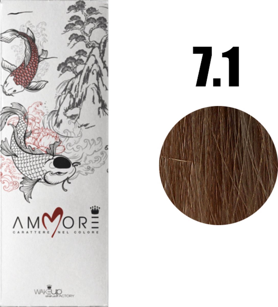 AMMORE 7.1 Ash Blonde 200ml (2 X 100ml) - Haarverf organische formule van KALMS : Een mix van keratine, aloë vera, melk, honing en sericine