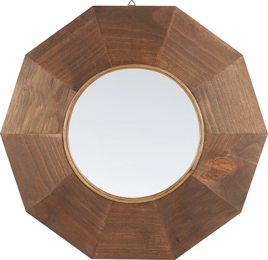 Beliani ASEM - Miroir mural - marron - Bois de peuplier