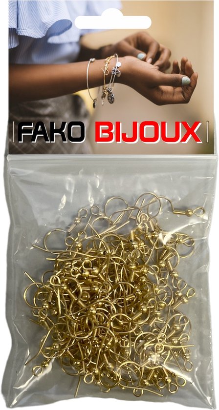 Fako Bijoux® - Oorbel Haakjes - RVS - Stainless Steel - 100 Stuks - Goud - Fako Bijoux®