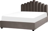 VINCENNES - Bed met opbergruimte - Beige - 160 x 200 cm - Fluweel