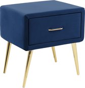 FLAYAT - Nachtkastje - Marineblauw - Fluweel