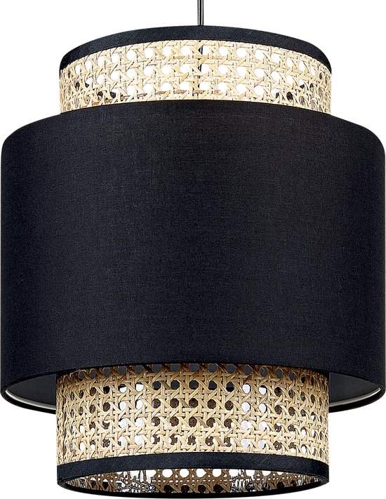 BOERI - Hanglamp - Zwart/ Natuurlijk - Polyester