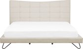 Beliani LANNION - Lit Double - Beige - Polyester