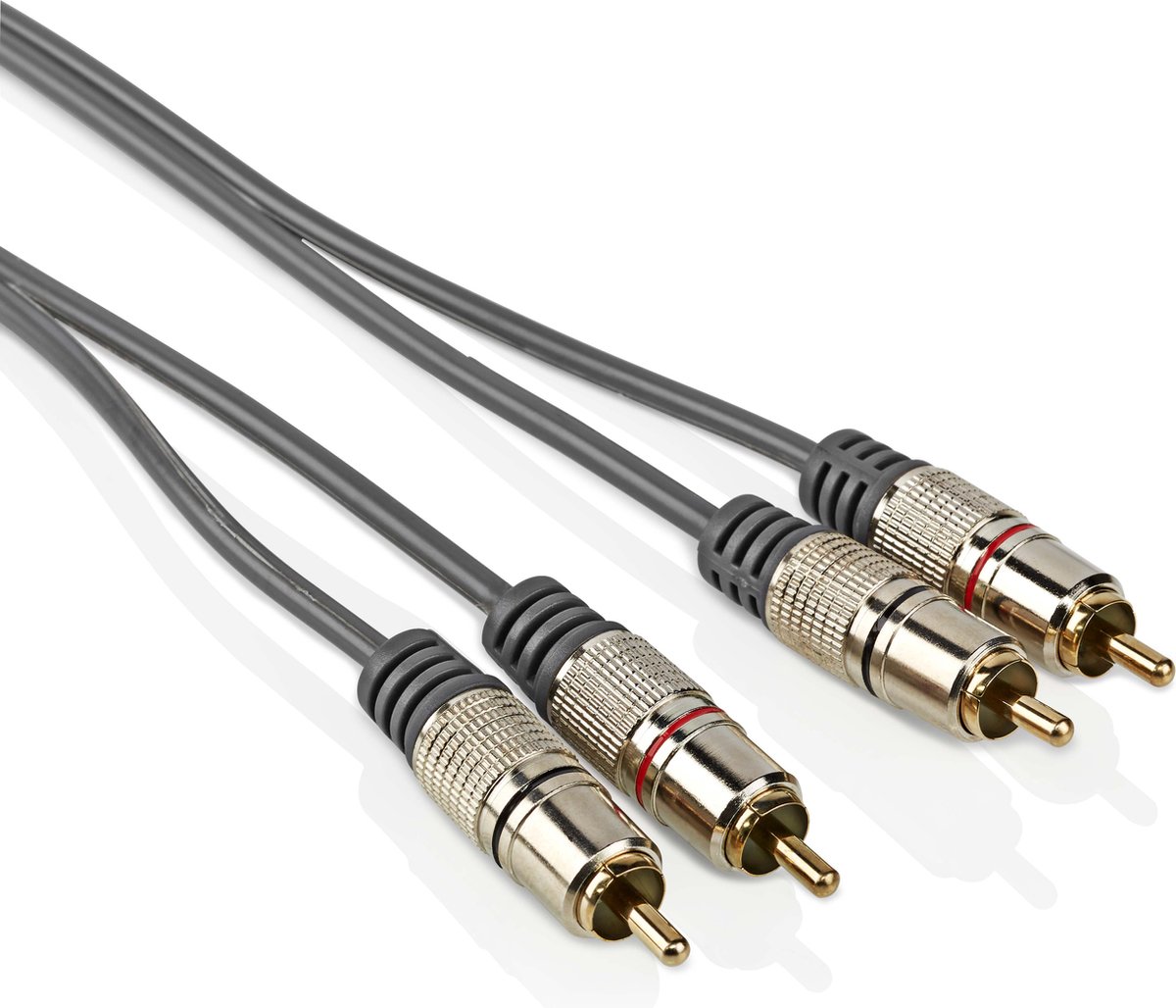 Câble audio, fiche jack mâle 3,5mm - 2 fiches RCA mâles, stéréo, 0,75m