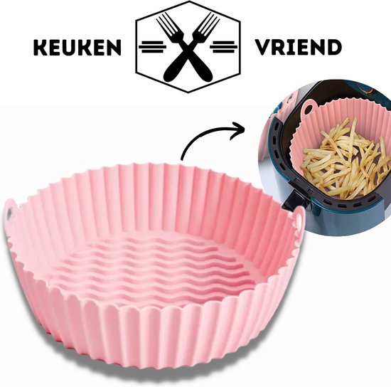 Foto: Gezonder eten in 2024 keukenvriend airfryer snack schaal herbruikbaar siliconen airfryer mand ovenschaal 20 cm universele heteluchtfriteuse accessoire bakje hete lucht oven geschikt voor philips princess tefal tristar inventum