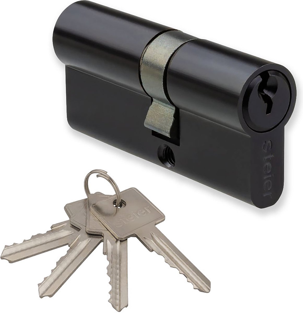 Cilinderslot zwart 30/30 - incl. 4 sleutels - deurcilinder zwart - Deurklink24
