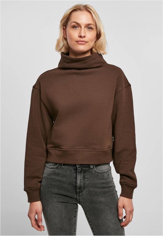Urban Classics - Organic Short High Neck Crewneck sweater/trui - 5XL - Bruin