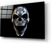 Insigne Verres Peintures - Skull - Silver Skull Glass Painting