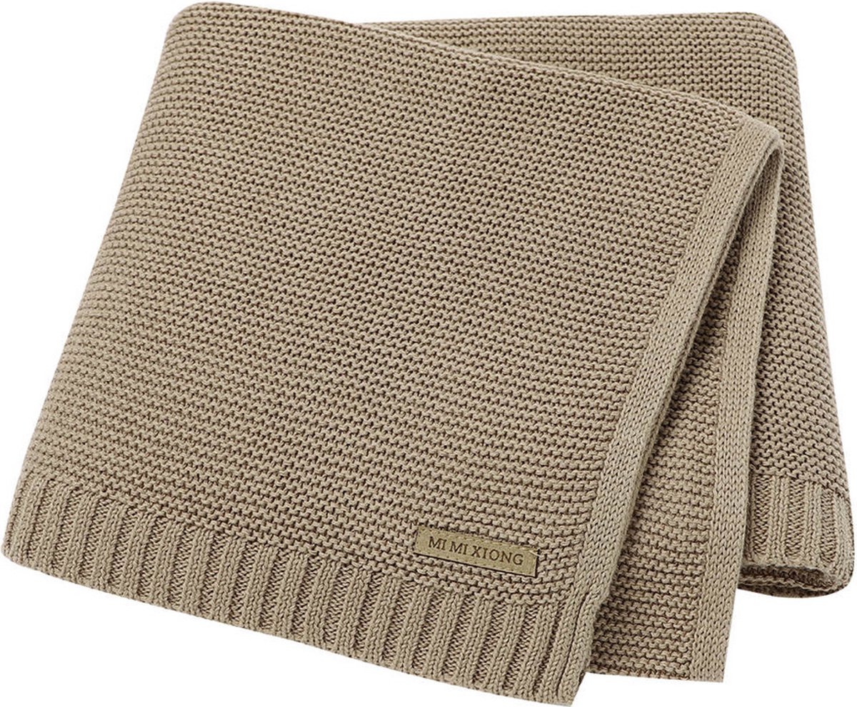 IL BAMBINI - Baby deken - Ledikant deken - Basic Knit - Katoen - 115 x 80 cm - Mocca