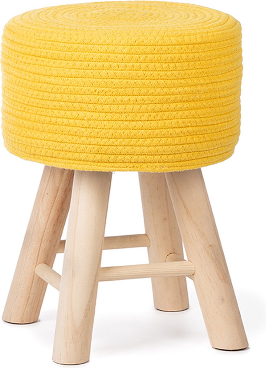 KidsDepot - Kruk - Iggy - 29 - cm - katoen - en - hout - geel