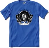 Rock and Roll | Muziek - Rock and Roll - Hobby - T-Shirt - Unisex - Royal Blue - Maat XL