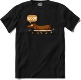 Woof! | Honden - Dogs - Hond - T-Shirt - Unisex - Zwart - Maat 3XL
