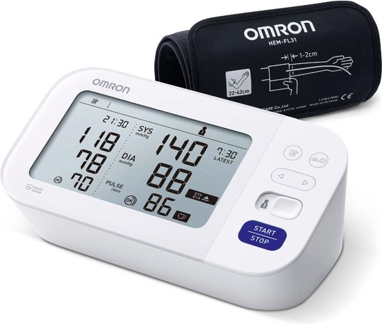 Omron M6 Comfort - Bloeddrukmeter Bovenarm - Aanbevolen door Hartstichting - Blood Pressure Monitor met Hartslagmeter - Omron