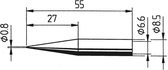 Ersa 842 SD LF Soldeerpunt Potloodvorm, verlengd Grootte soldeerpunt 0.8 mm Inhoud: 1 stuk(s)
