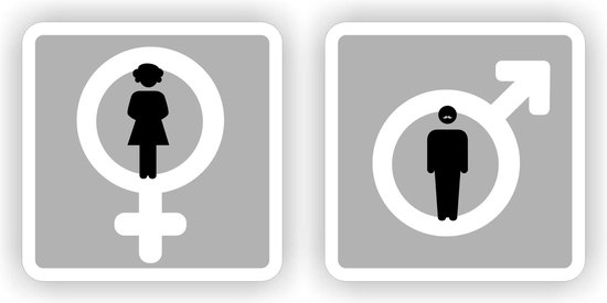 Toilet stickers set man & vrouw pictogram. | bol.com