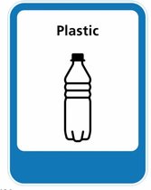 Plastic afval inzameling sticker