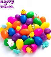 Happy Trendz® 24 X Paaseieren gevuld met mochies squishy | Easter Eggs mochie - voorgevulde paaseieren gevuld met Mochi-Squishy-, paaseieren om te vullen, voor paasthemafeest, feest, paaseieren jagen, voor paasmanden - Altijd 24 verschillende