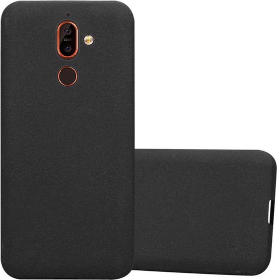 Coque Cadorabo pour Nokia 7 PLUS en FROST BLACK - Coque de protection en silicone TPU souple